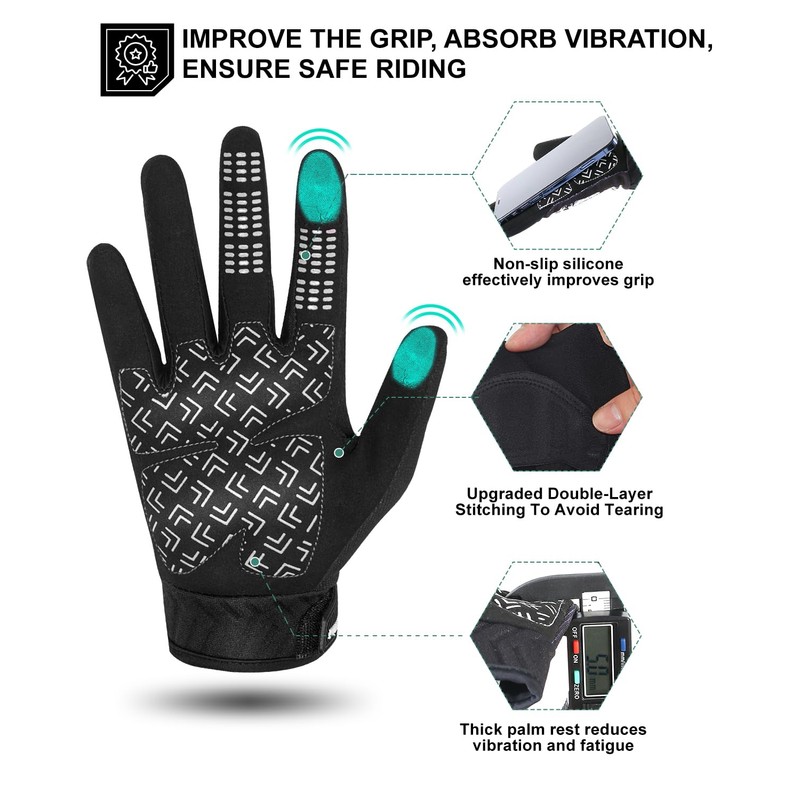 RIGWARL Motorcycle Gloves for Men and Women - Touchscreen, Breathable