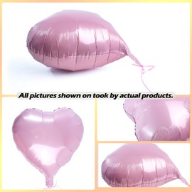 30 pcs Pink Heart Foil Balloons 18" Heart Shaped Mylar Balloons, Helium Support Love Valentines Day Wedding Bridal Engagement Party Anniversary Decorations