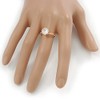 Avalaya Delicate Clear Round-Cut Crystal Solitaire Ring In Gold Plating