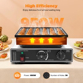 110V Mini Dutch Pancake Baker,36 PCS 950W Commercial Non-stick Pancake Baker Machine 122-572℉Non-stick Dorayaki Maker,Dutch Poffertjes Grill for Home Kitchen,Cafe or Restaurant