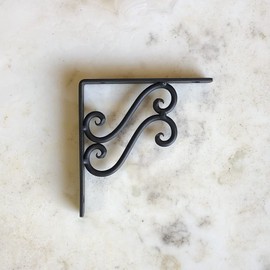 MASOUDI TRADING Shelf Brackets, 5.1 inches (13 cm), Set of 2, Iron Brackets, L-shaped Angle DIY, Black Color