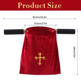 Church Tithe Offering Bags with Wooden Handles,Offering Baskets for Church with Handles for Churches Communion Supplies,Collection Basket for Church Offerings Accessories