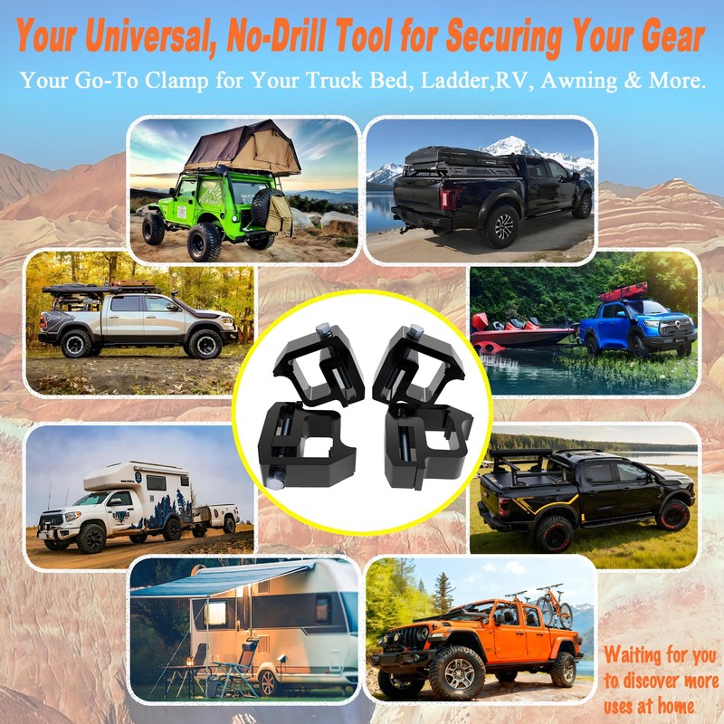 iFJF Mounting Clamps Truck Caps Camper Shell Clamps Replacement for