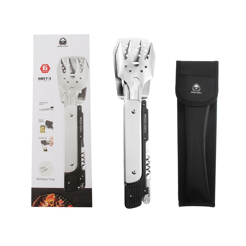 ROXON 6-in-1 BBQ Multi Tool Detachable and Foldable Grill Tool