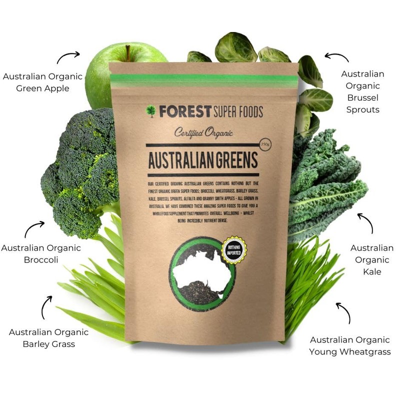 Certified Organic Australian Greens Whole Food Blend - Barley Grass,