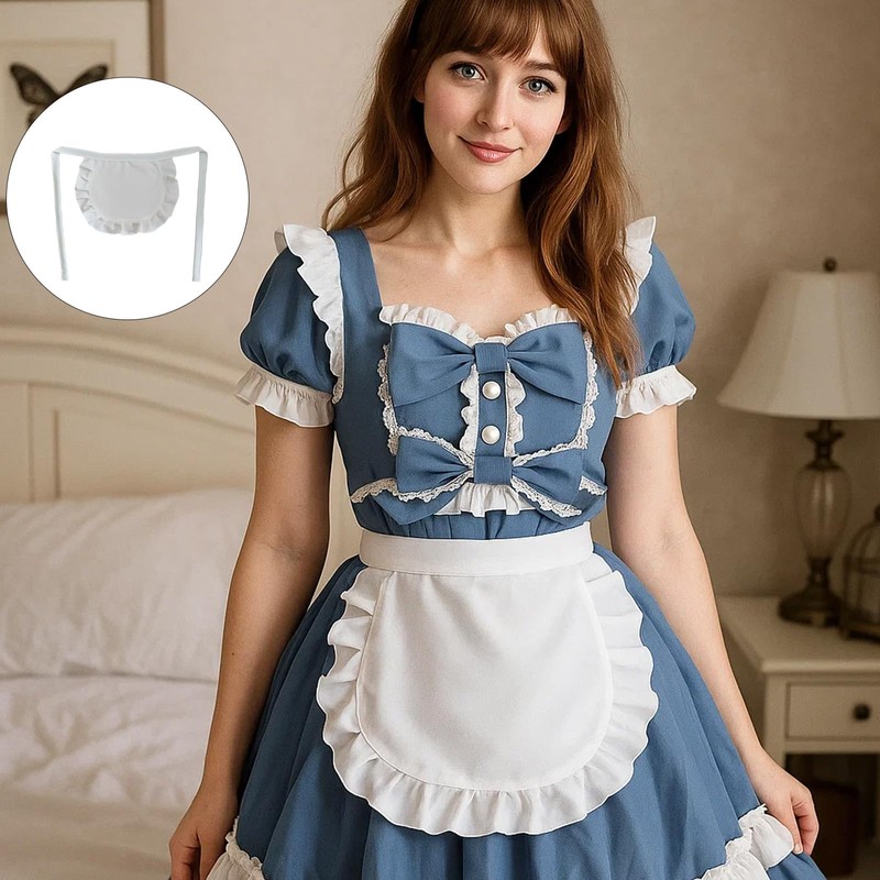 Maid Apron, White Apron White Waist for Cosplay, Theme Parties