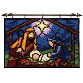 Latch Hook Kits Rug, 3D Pattern Printed Canvas Crochet Needlework Crafts Floor DIY Latch Kits for Adults/Kids 20.4" X 15" (52X38cm)