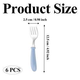 6 PCS Baby Forks Cutlery Childrens Fork with Rounded Tips or Self Feeding Metal Forks Boys Girls Small Training Fork for Children Safe Flatware