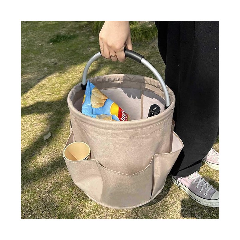 CHENGZI Versatile Collapsible Basket with Handles，Garden Tool Organizer Bag，Foldable Multi-Functional