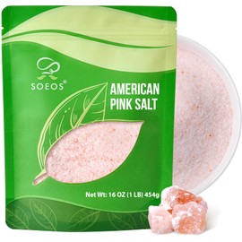Soeos American Pink Salt, Fine Grain, 16oz (453g), Sea Salt, Curing Salt