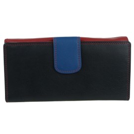 Golunski Ladies Leather Large Tabbed Multi-Section Purse/Wallet Colourful