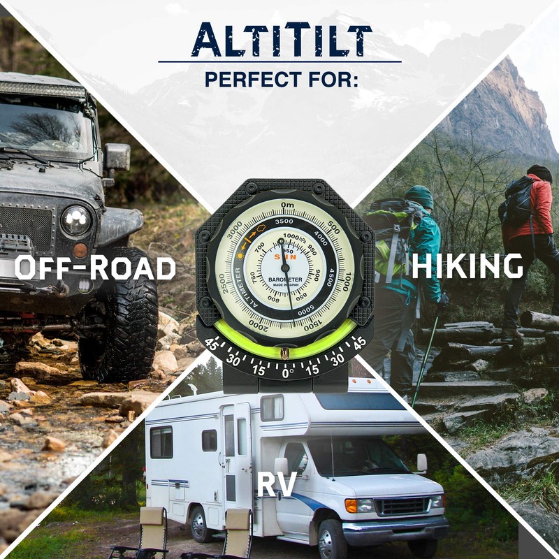 Sun Company AltiTilt - Dashboard Altimeter Inclinometer for Off-Road Vehicles