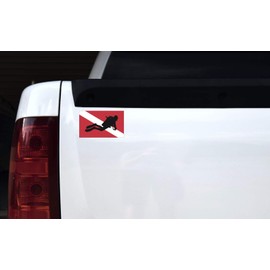 StickerTalk Scuba Diver Down Flag Vinyl Sticker, 5 inches by 3 inches