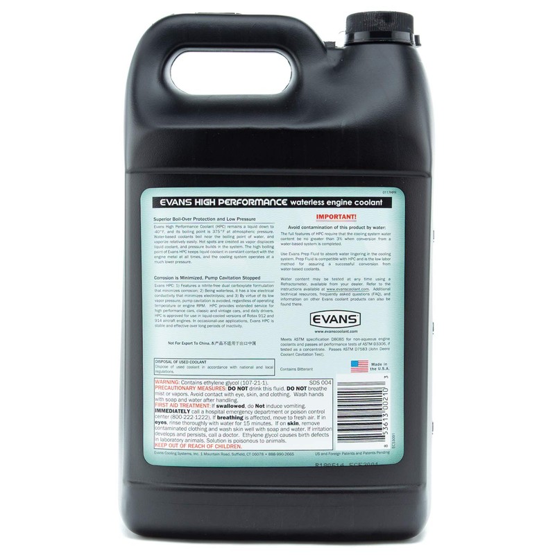 EVANS Coolant EC53001-EC42001 High Performance Waterless Coolant and Prep Fluid