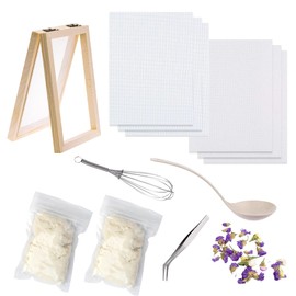 NA Cayway 8 Pack Screen Printing Frames Made of Wood Set, 12.5 x 18 cm Screen Printing Frame Dried Flowers, Replace Mesh Cloth, Spoon Stirrer and Tweezers for DIY Dried Flowers Paper Craft