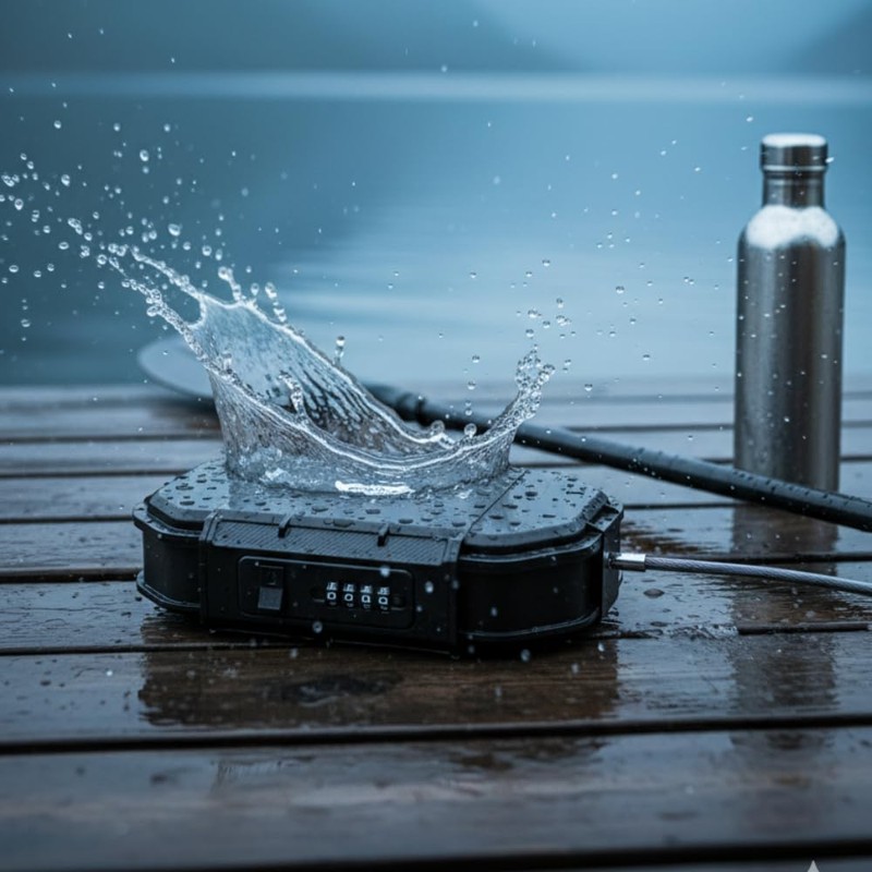 Portable Security Lock Box with Combination Lock, Waterproof Travel Safe