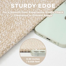 EARTHALL Washable Runner Rug 2x8 Ft Non Slip Runners for Hallways Cotton Rubber Backed Kitchen Runner Braided Indoor Floor Carpet Runners for Entryway, Hallway, Kitchen, Bedroom, Beige/White