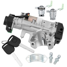 Ignition Switch & Door Lock Cylinder Replacement with 2 Chip ID48 Keys - Compatible with Honda 03-05 Accord, 05-06 CRV, 03-06 FIT, 05-06 Odyssey, 03-05 Civic - OE# 06350-SAA-G30 & 35100-SDA-A71