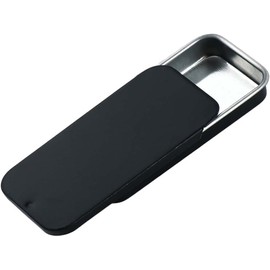 Qintreesify Black Metal Rectangular Empty Mini Tin Box,Mini Iron Box Tinplate Push Candy Pill Cases Bins Jar Food Containers for Home Organizer, Decorative Accessories (60x34x11mm)