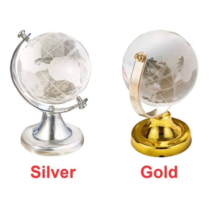 Idecor Esfera Mundo Globo Terraqueo Cristal 4 Cm Decoracion