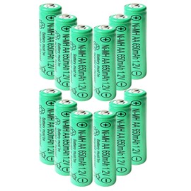 Lombaour 12 Counts AA 650mAh NiMH Rechargeable Batteries,1.2V Double A Battery for Outside Solar Lawn Light