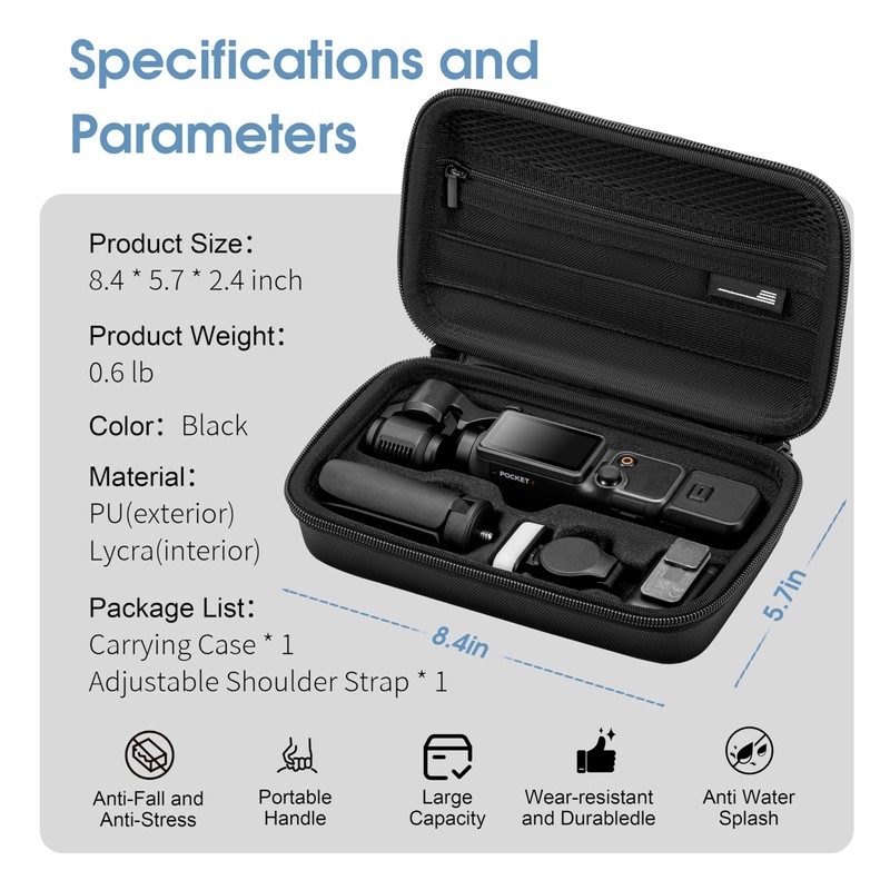 Protective Carrying Case for DJI Osmo Pocket 4 Portable Hard