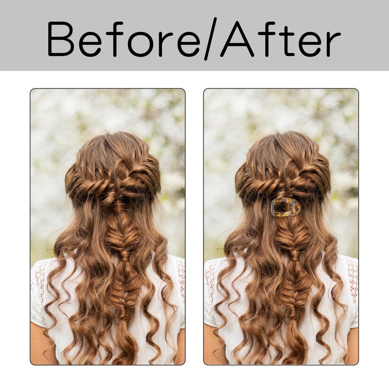 Pack of 6 flat hair clips, French duck beak hair