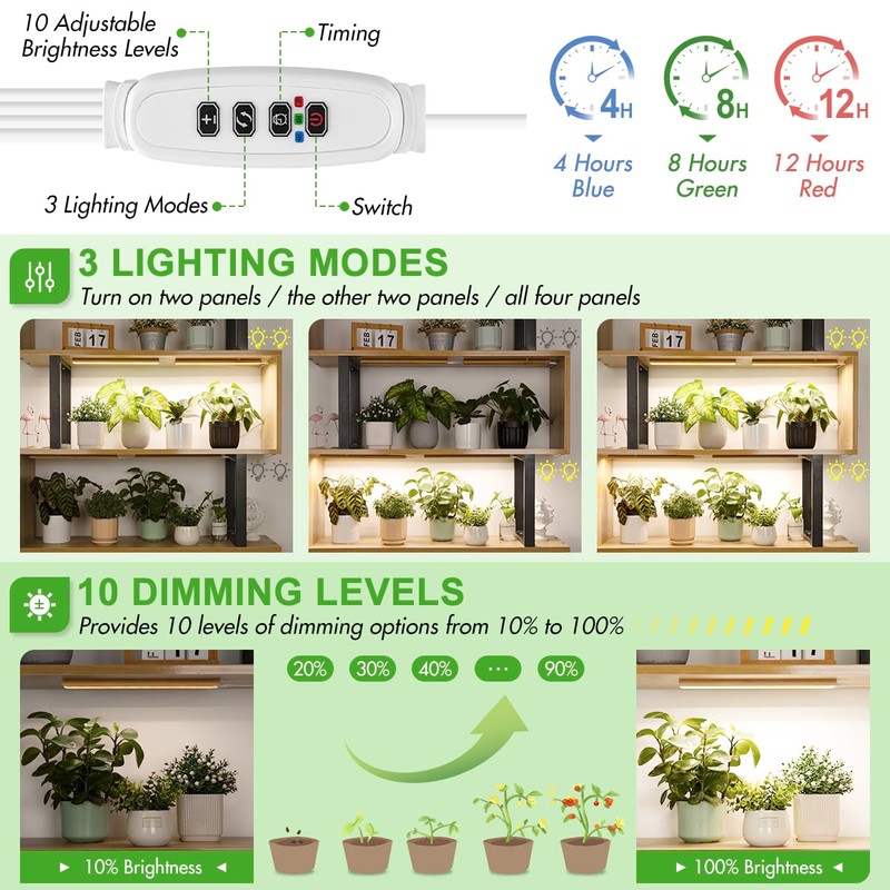 FOXGARDEN® Grow Light, Bamboo Full Spectrum Plant Light Strip for