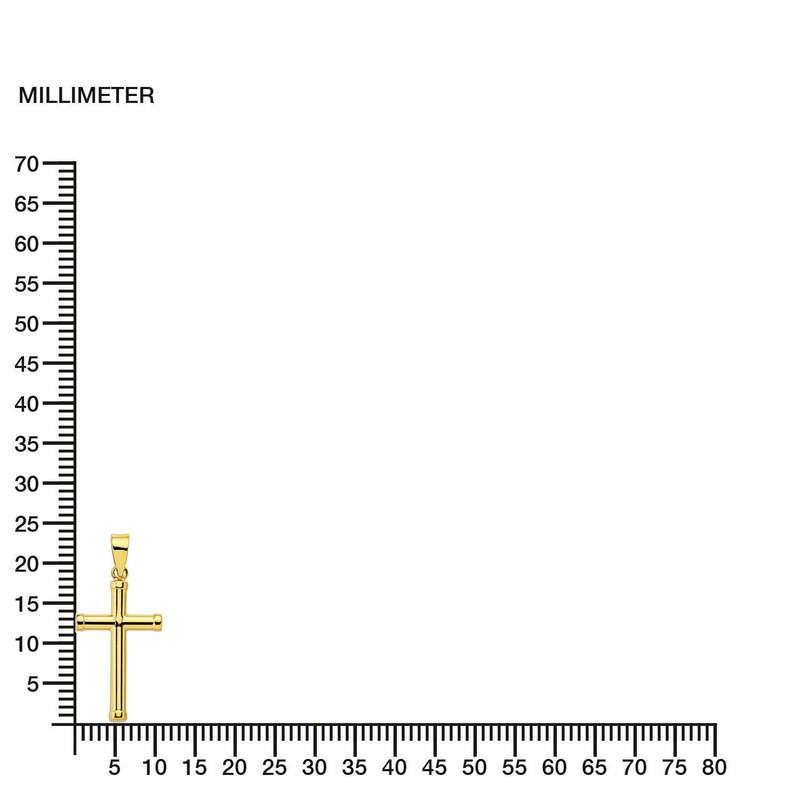 Monde Petit 18ct Yellow Gold Cross 17x10.5 mm