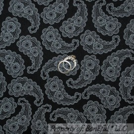 Unbranded BonEful Fabric FQ Cotton Quilt Black Gray B&W Paisley Lace Flower Shabby Chic NR