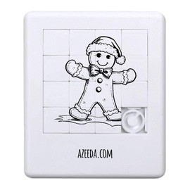 Azeeda 'Cute Gingerbread Man with Christmas Hat' Sliding Puzzle (PZ00033956)