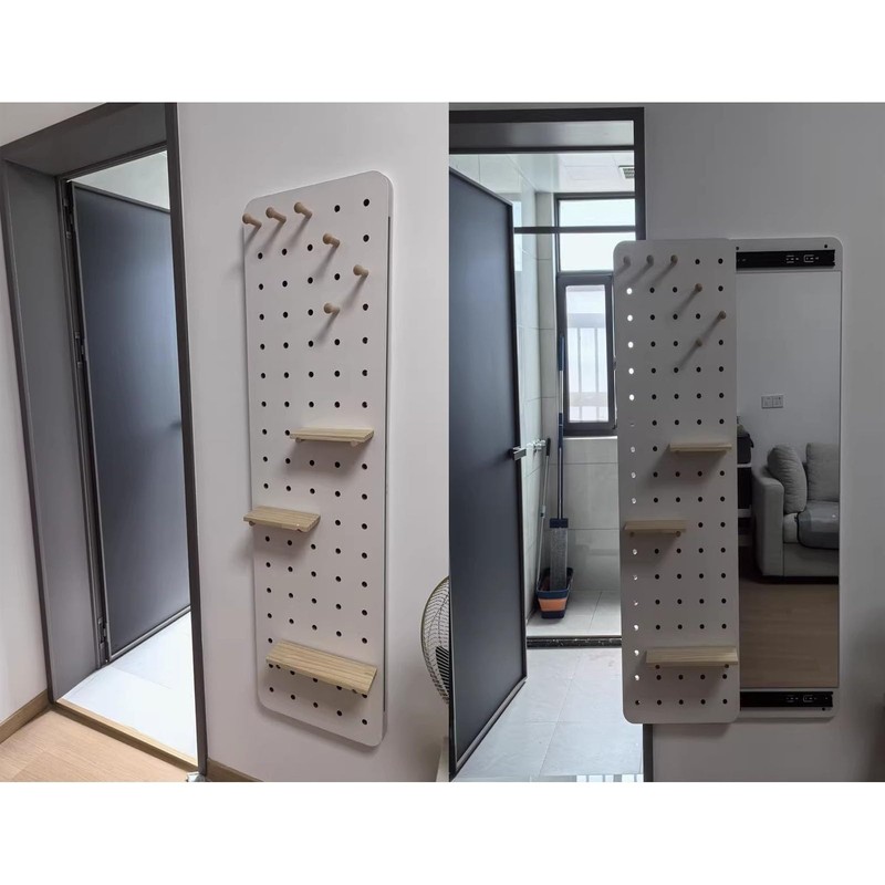 WOHNZA Hanging Full Length Mirror, Push-Pull Rectangle Mirror Concealed Design