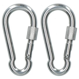 2 x Carabina Carbine Hook with Screw Gate 8mm MARINE GRADE Stainless Steel DK75