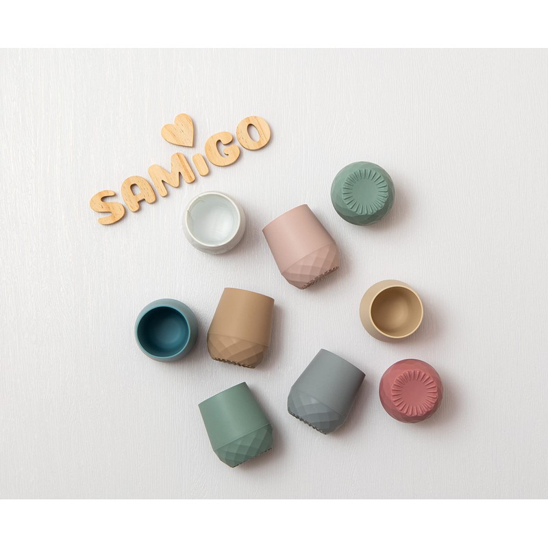 SAMiGO Silicone Baby Utensils - Self Feeding Spoons and Tiny