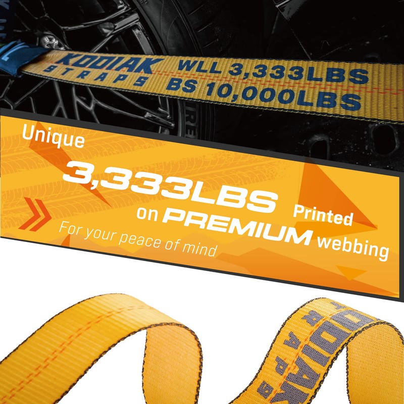 4 Pack Axle Tie Down Strap Combo with Snap Hook