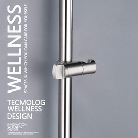 Tecmolog Stainless Steel Hand Shower Holder Angle Adjustable Shower Head Holder for Shower Rail 25 mm, Nickel, ST35