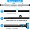 AIZESI Black Tension Curtain Rod 51-144In (4.25-12Ft), Extra Long No-Drill