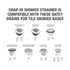 Oatey 4-1/4 in. Carded White Plastic Snap-Tite Strainer