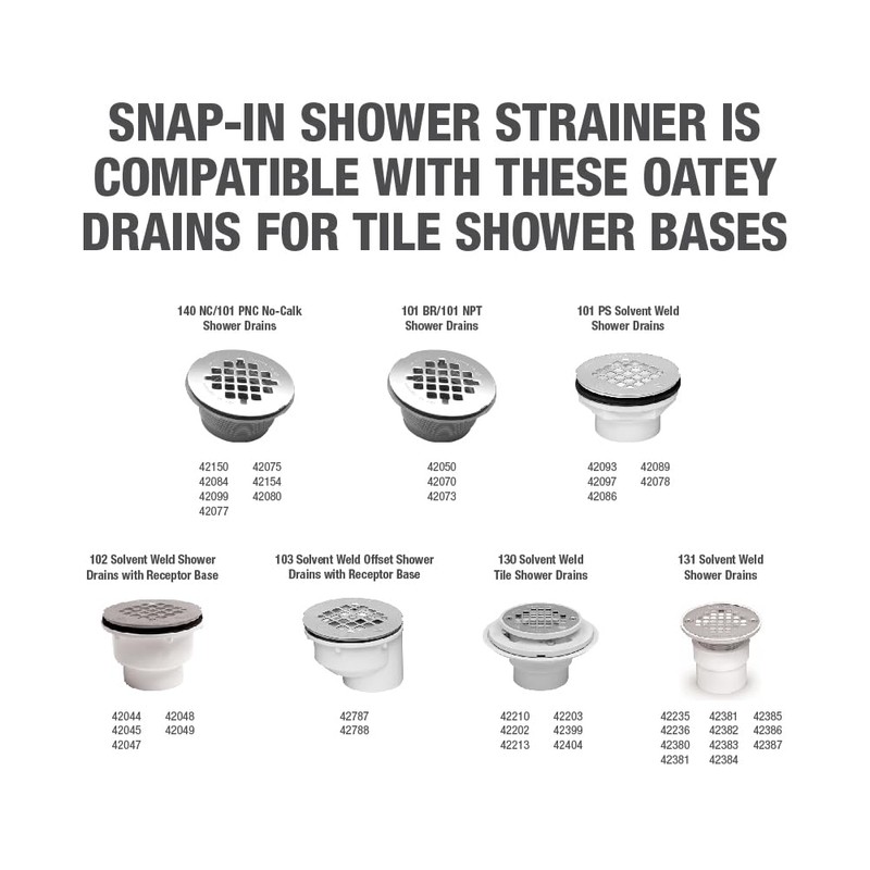 Oatey 4-1/4 in. Carded White Plastic Snap-Tite Strainer