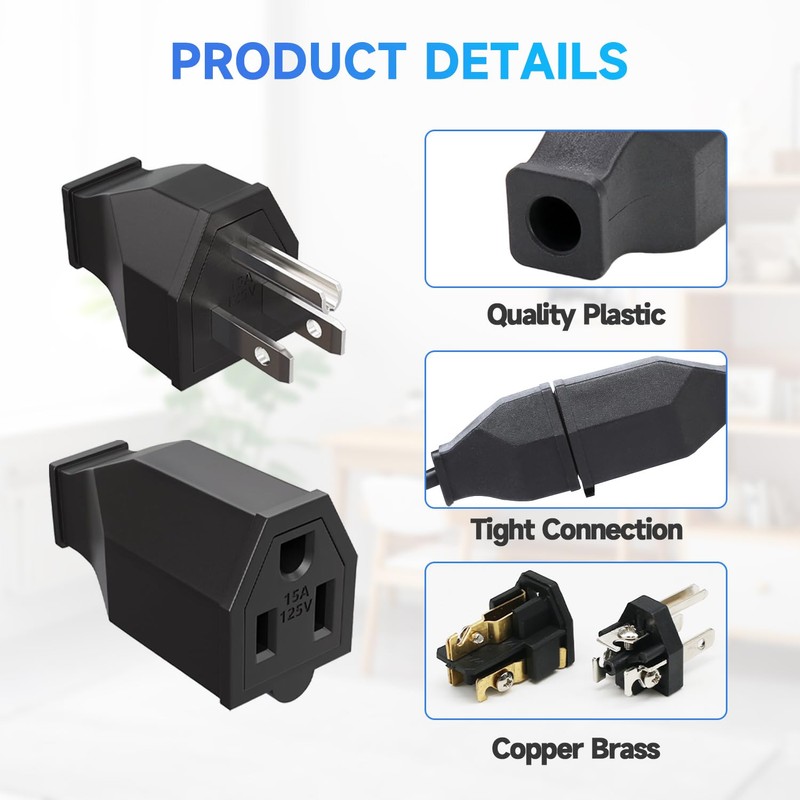 Tmyjfjingxi 2 Sets Extension Cord Repair Ends Male and Female
