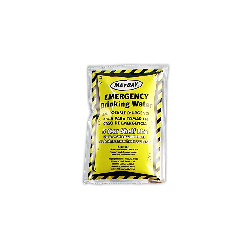 Mayday Pouch Water, Coast Guard Emergency Water, 5-Year Shelf LIfe,