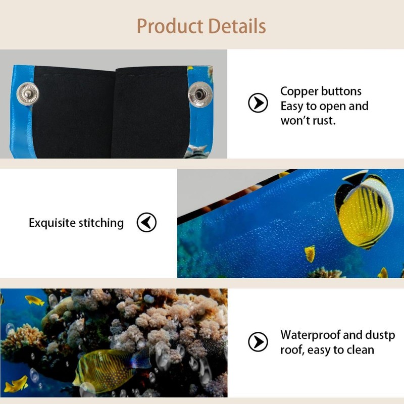 2 Pack Tissue Box Cover Holder, Sea World Rectangle Leather