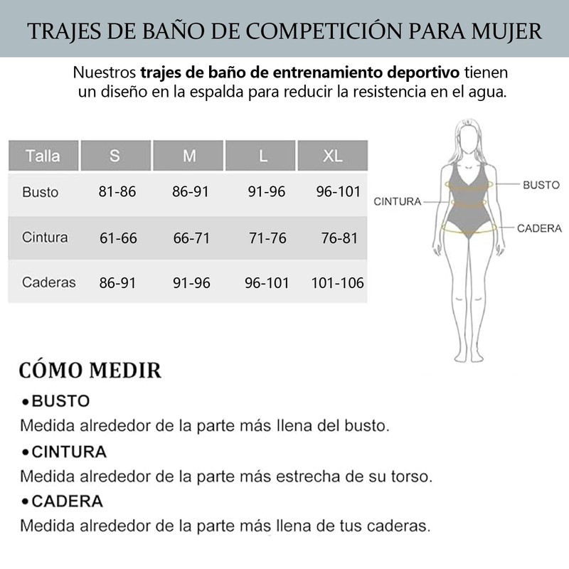 ZSOLY Traje de Baño Mujer Deportivo (MX/US, Alfa, Mediano, Regular,