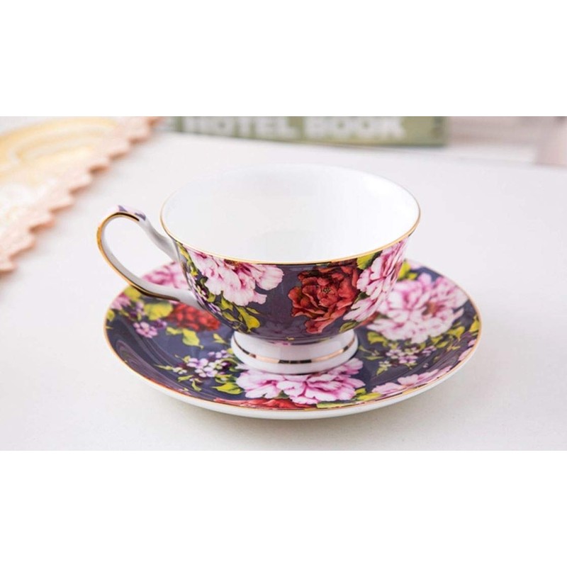 BTaT- Tea Cups and Saucers, Set of 6, 8 oz,