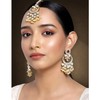 Aheli Kundan Pearl Chandbali Pendientes con Maang Tikka Conjunto de