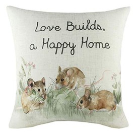 Evans Lichfield Hedgerow Mice Cushion Cover, Multi, 43 x 43 cm