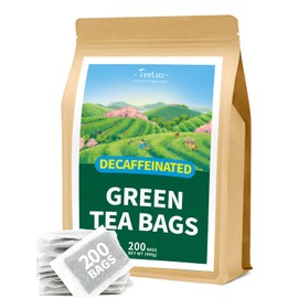 TeeLux Decaf Green Tea Bags, Pure Decaffeinated Green Tea, Super Antioxidant, Hot & Iced Tea, 200 Count