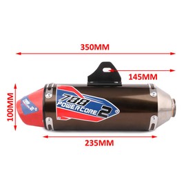 JFG RACING Dirt Bike Slip On Exhaust,Motorcycle Muffler Pipe Full Kit for CRF150F CRF230F 2003-2017/TAO TAO TBR7/HAWK 250-Red