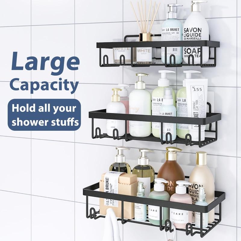 5 PCs Large Storage Shower Caddy,Stainless Steel Material,No Drilling Installation,Great