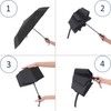 Mustarpicking Windproof Compact Travel Umbrella Auto Open/Close - Premium Fiberglass